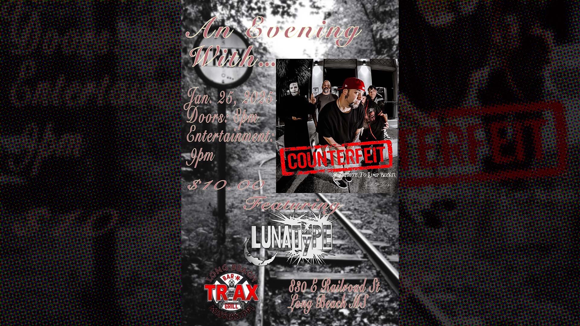 Counterfeit (Limp Bizkit Tribute) w/Special Guest Lunatype | counterfeit jan 25 2025 counterfeit-jan-25-2025